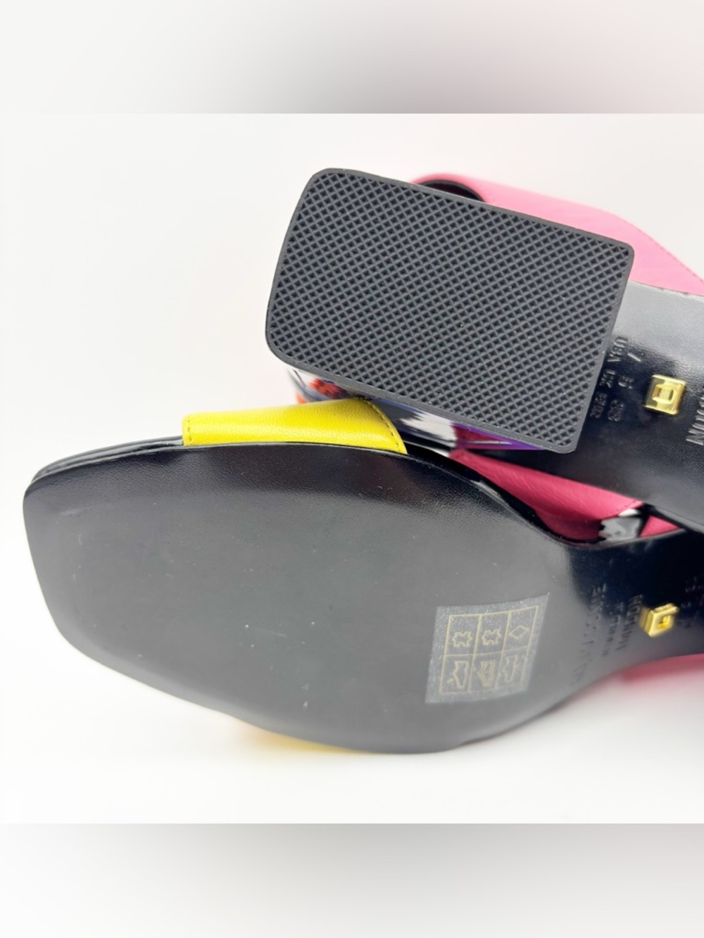 Colorblock Studded Block Heel Sandal - Multi - Picture 13 of 15